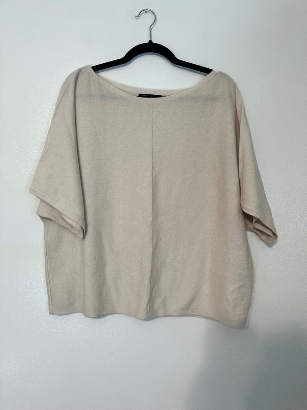 Banana Republic Cashmere Dolman Tee Short Sleeve Sweater Ivory XL